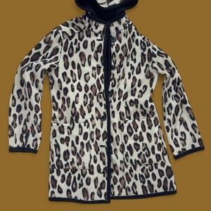 Y2K Leopard Print Fleece Hooded Jacket